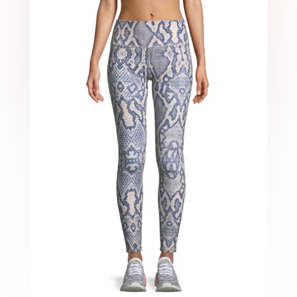 VARLEY Bronson High-Waist 7/8 Snake-Print Leggings size small